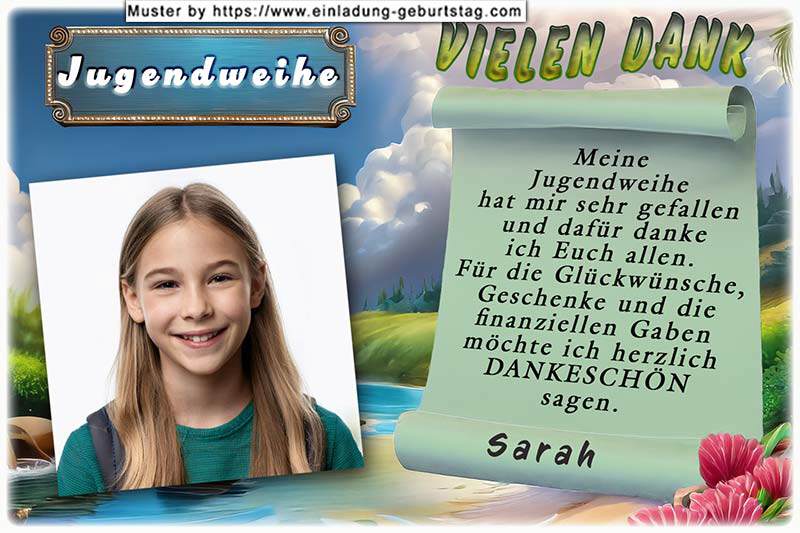 Die lustige Danksagungskarte zur Jugendweihe mit dem Verkehrszeichen