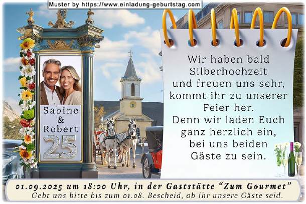 Einladung Silberhochzeit Foto auf Litfaßsäule