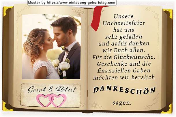 Dankeskarte Hochzeit - Foto als Buchseite
