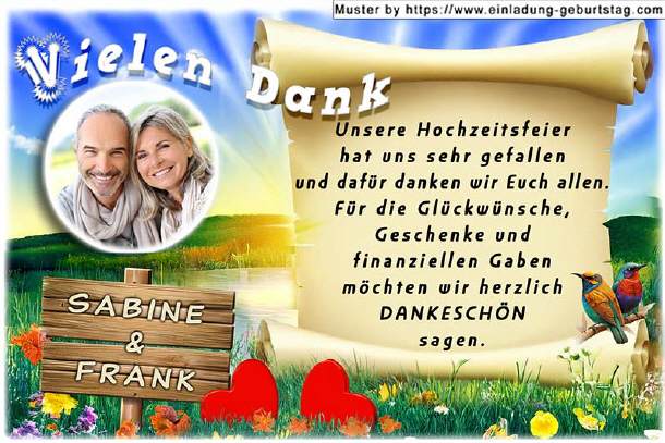 Dankeskarte Hochzeit - Sonnenschein