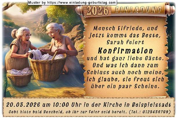 lustige Einladung Konfirmation - tratschen