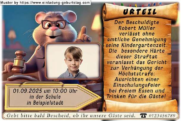 Einladung Einschulung - Foto und Richter