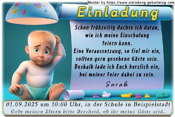 Einladung Einschulung - frühe Planungen