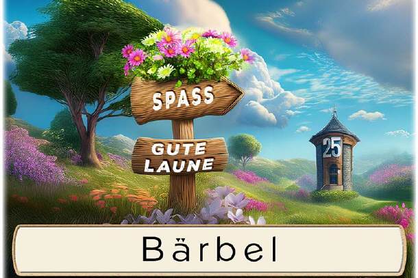 Tischkarte Silberhochzeit - der Spaßwegweiser