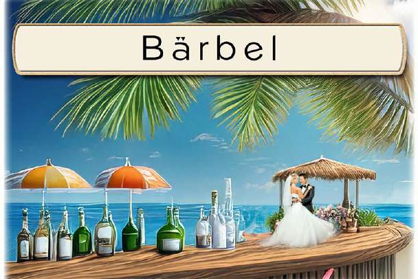 Tischkarte Hochzeit - die Strandbar