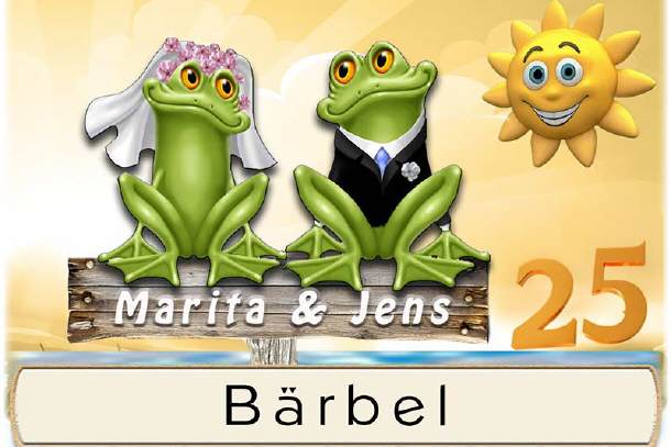 Tischkarte Hochzeit - das Froschpaar