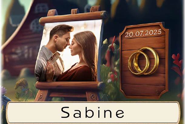 Tischkarte Hochzeit - Ihr Foto auf Staffelei