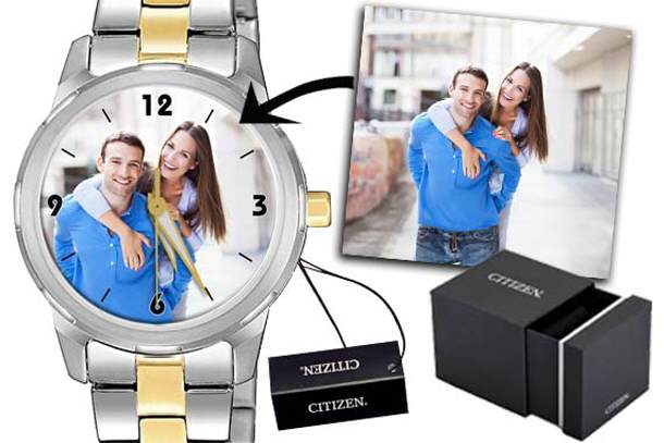 personalisierte Uhr Citizen Damen Bicolor