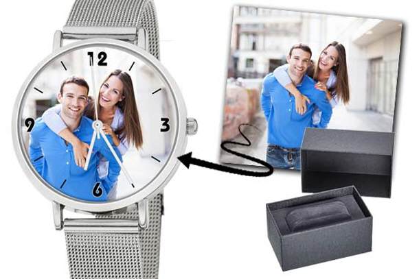 personalisierte Uhr Damen Milanaiseband Silber