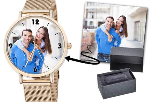 personalisierte Uhr Damen Milanaiseband Rosé