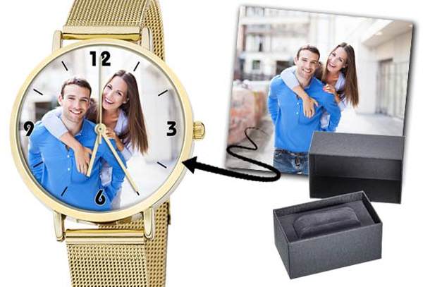 personalisierte Uhr Damen Milanaiseband Gold
