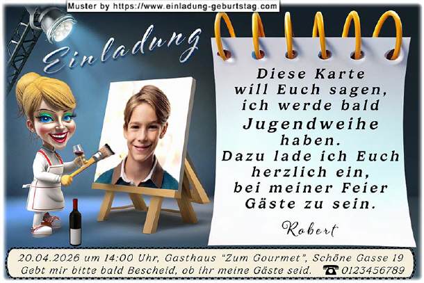 Einladung Jugendweihe Foto auf Leinwand