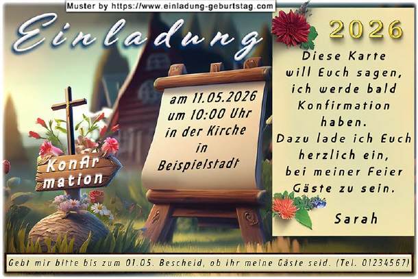 Einladung Konfirmation - die Staffelei