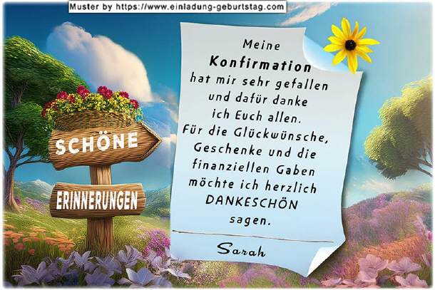 Danksagungskarte Konfirmation - Erinerungen