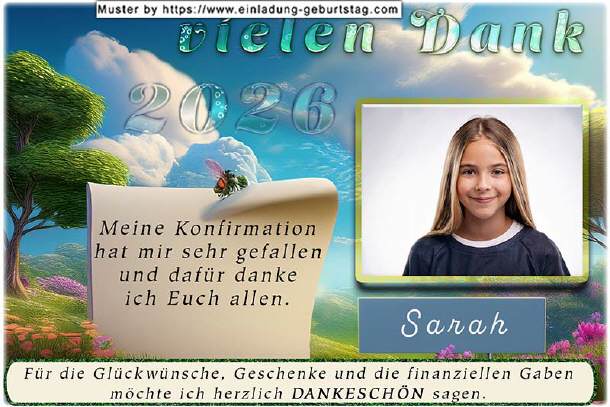 Danksagungskarte Konfirmation - Naturgemälde