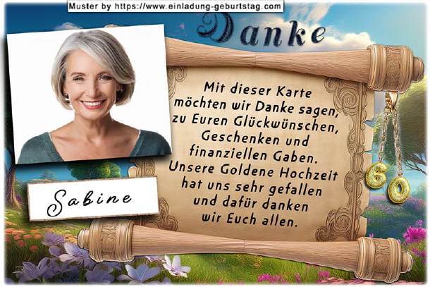 Danksagungskarte Geburtstag - Schriftrolle