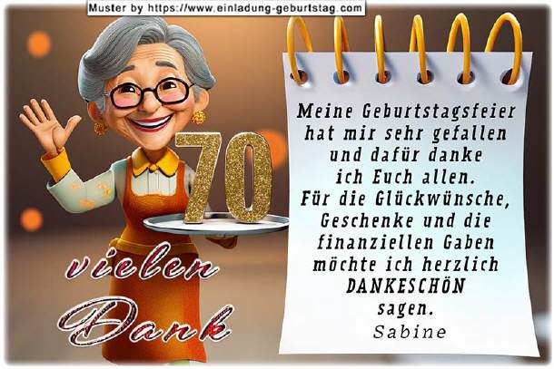 lustige Danksagungskarte Geburtstag - das Tablett