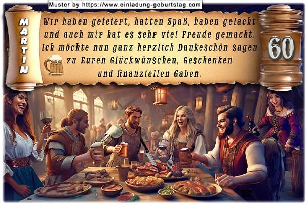 Danksagungskarte Geburtstag - die Feierrunde