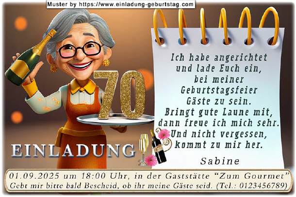 lustige Einladung Geburtstag - angerichtet