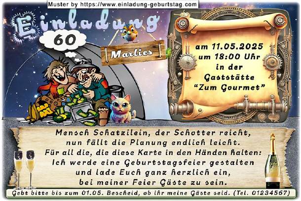 lustige Einladung Geburtstag - der Schotter reicht