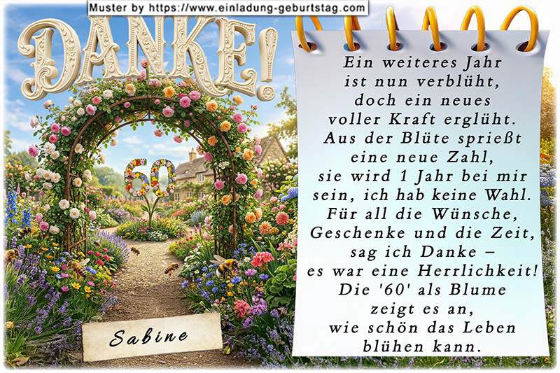 Die Danksagungskarte zum Geburtstag mit Ihrem Alter in einem Fenster