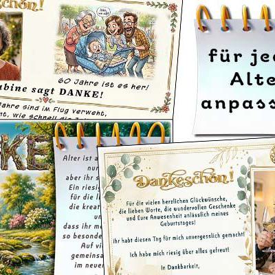 Danksagungskarten für Ihre Geburtstagsfeier in vielen Varianten