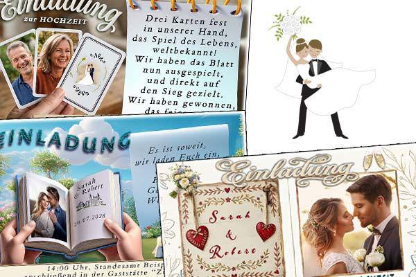 Einladungskarten zur Hochzeit mit Ihrem Foto und Ihrem eigenen Einladungstext