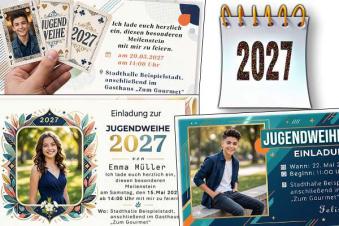 Einladungskarten zur Jugendweihe 2027 mit Foto auf modernen Karten