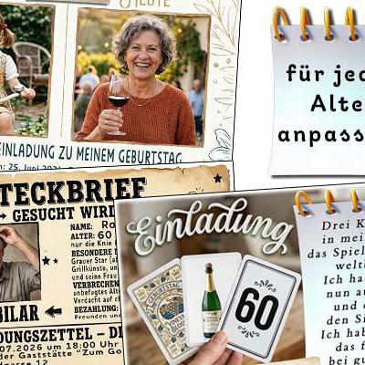 Ihr Foto in einer Einladungskarte zum Geburtstag