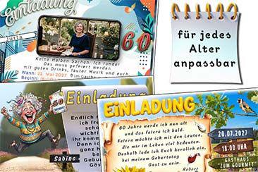 Einladungskarten, Danksagungskarten und Tischkarten zum Geburtstag