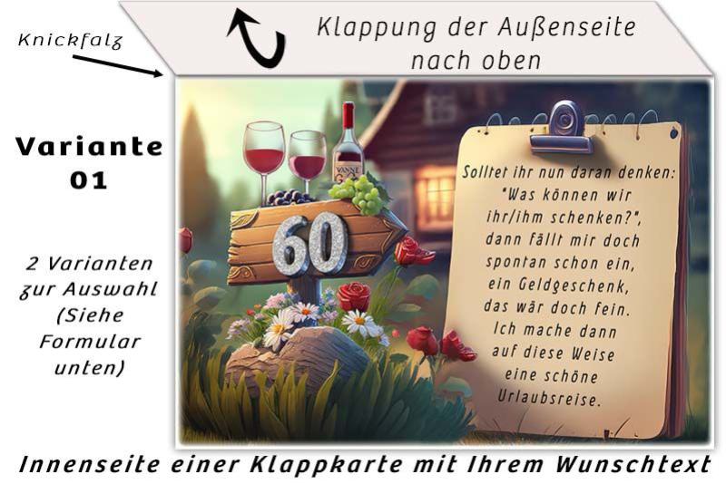 Innenseite einer Einladung zum Geburtstag als Klappkarte Variante 01