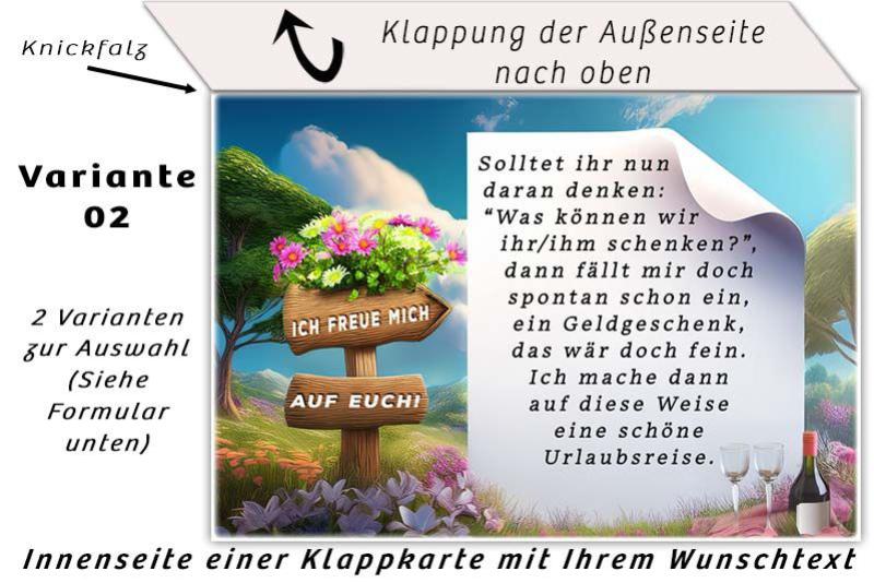 Innenseite einer Einladung zum Geburtstag als Klappkarte Variante 02