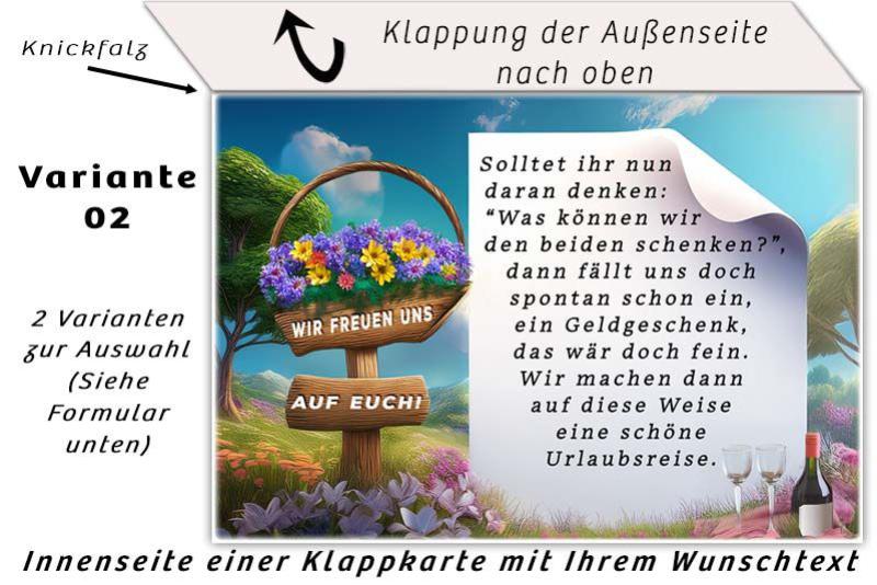 Beispielansicht der Innenseite einer Klappkarte bei der Bestellung von Einladungskarten zur Goldenen Hochzeit Variante 02