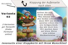 Ansicht der Innenseite einer Klappkarte Einladung Hochzeit Variante 02