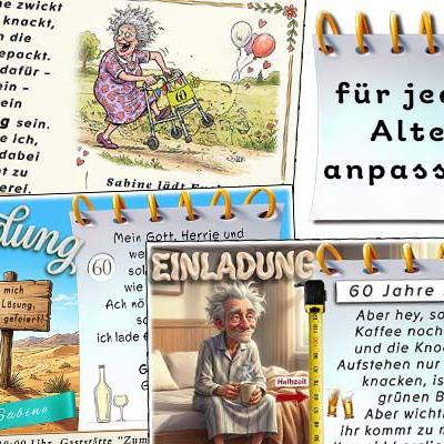 lustige Einladungskarten zum Geburtstag - Spaß von Anfang an - frei konfigurierbar
