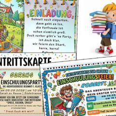 Die originelle Einladung zur Einschulung oder Schuleinführung.