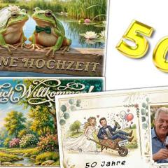Tischkarten zur Goldenen Hochzeit als Platzkarten für Ihre Gäste
