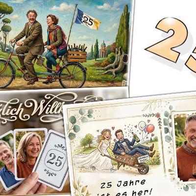 Tischkarten zur Silberhochzeit als Platzkarten für Ihre Feier
