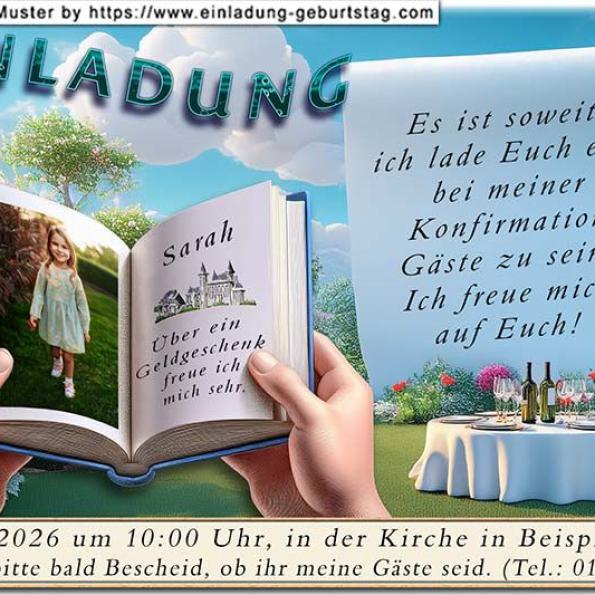 Die Einladung zur Konfirmation mit deinem Foto und der Filmklappe