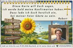 Die Einladung zur Konfirmation mit deinem Foto vor einem Traumstrand