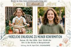 Die Einladung zur Konfirmation mit deinem Foto über einem Orttsschild - das Ende der Kindheit