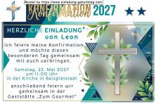 Die originelle Einladung zur Konfirmation mit dem Kreuz im modernen Stil