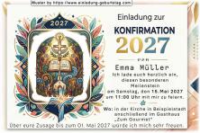 Die originelle Einladung zur Konfirmation mit dem modern umrahmten Bild