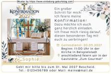 Die originelle Einladung zur Konfirmation mit dem Tisch, auf dem ein Kreuz steht