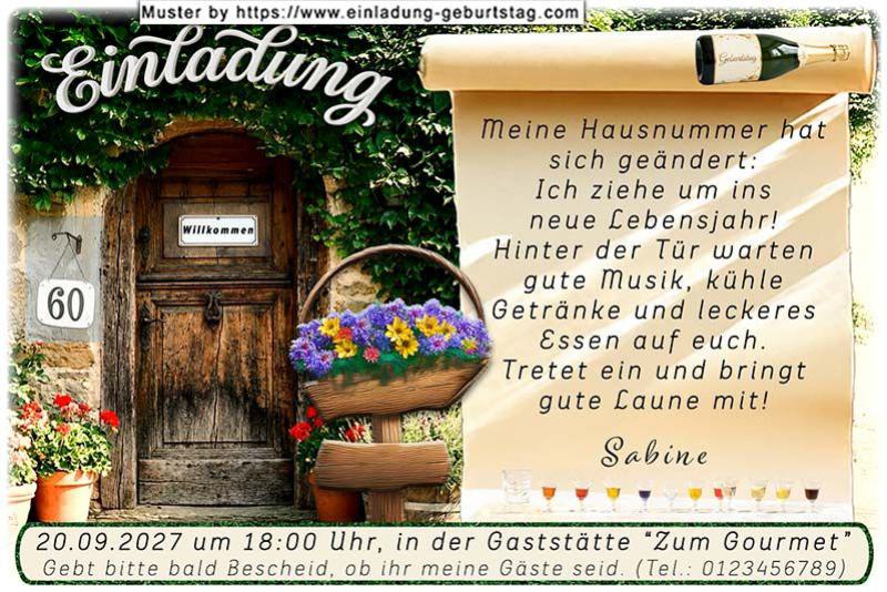 Die originelle Einladung zum Geburtstag mit Ihrer Haustür und Ihrem neuen Alter als Hausnummer
