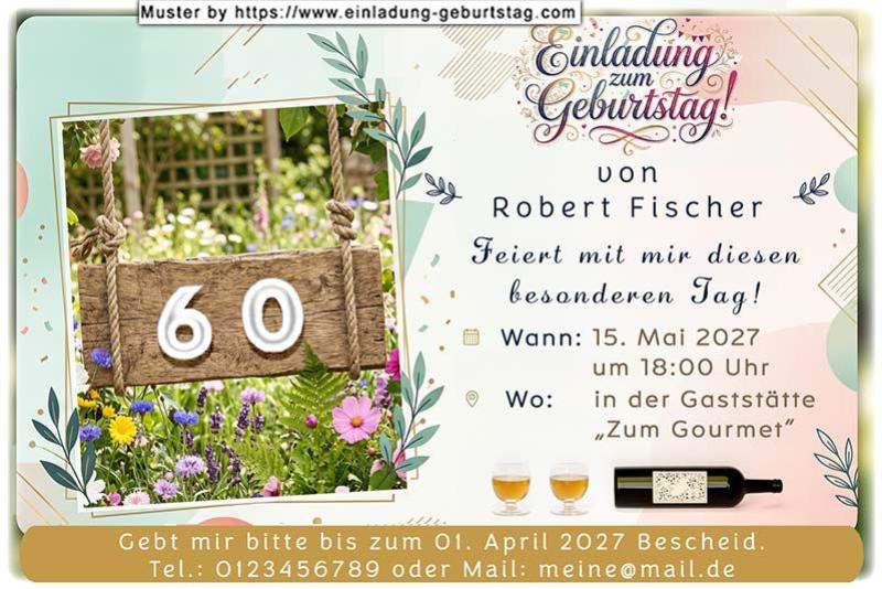 Die originelle Einladung zum Geburtstag mit Ihrem Alter auf einem hängenden Holzbrett