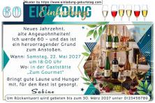 Die originelle Einladung zum Geburtstag mit dem Getränkearrangement, das Ihren Gästen zeigt, bei Ihrer Feier wird es ihnen gut gehen