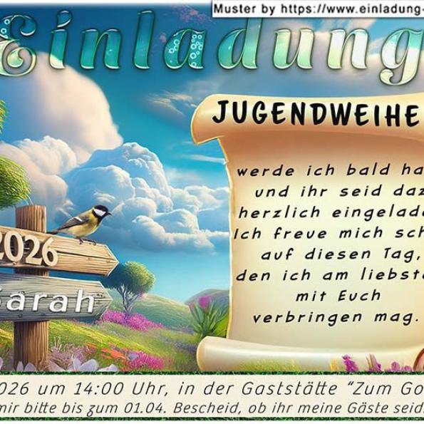 Die Einladung zur Jugendweihe mit der Filmklappe
