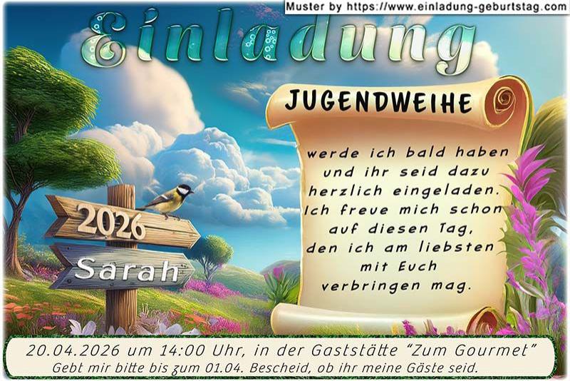 Die Einladung zur Jugendweihe mit der Filmklappe