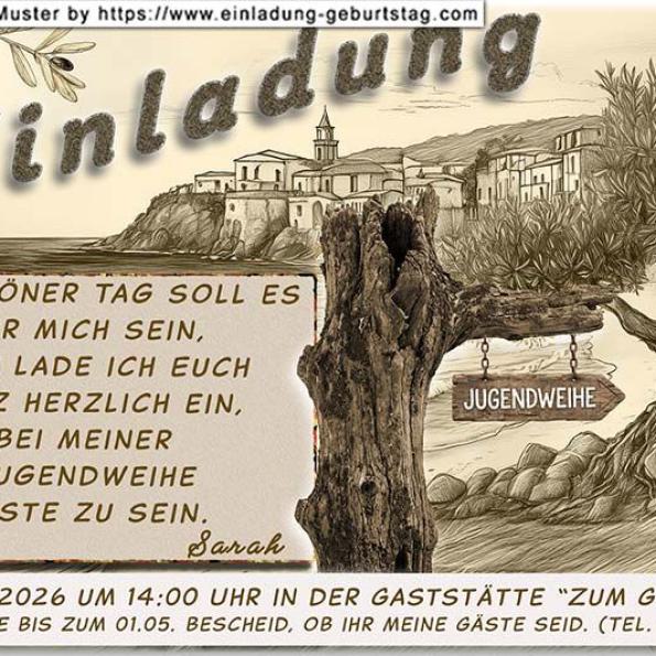 Die Einladung zur Jugendweihe im Holzlook